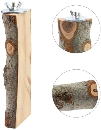 4 Pack Natural Wood Bird Perch Set for Parakeet Cage