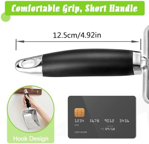 Cat Litter Scoop -Stainless Steel Cat Litter Scoop-Sturdy Mesh Scooper - Upgrade Mesh Shovel-Easy to Clean - Suitable for Cat Litter Box -Black-More