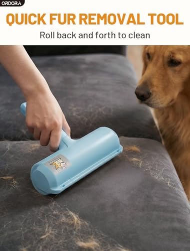 ORDORA Pet Hair Remover Roller, Reusable Lint Roller for Dog and Cat Hair