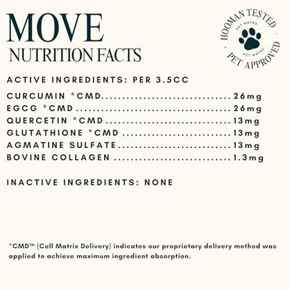 Move Joint Health Dog Supplement with Bovine Collagen - Sooth Pain from Inflammation and Support Dog's Immune System with Antioxidants