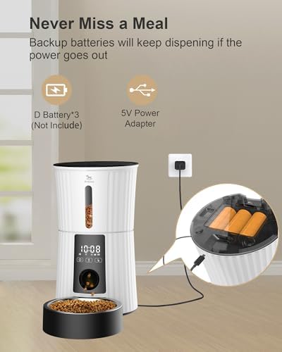 Petory WiFi Automatic Cat Feeder - 4L Dry Food Dispenser for Cats and Dogs