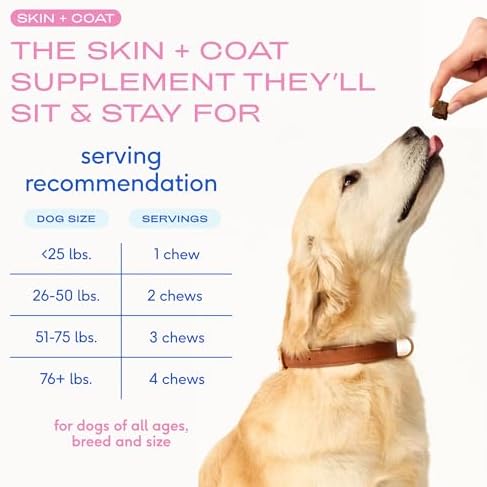 Native Pet Skin & Coat Chews - Omega 3 Fish Oil for Dogs Skin & Coat Supplement - Itch Relief, Shiny Fur & Shedding Support - Collagen, Hyaluronic Acid, Biotin, Probiotics & Salmon Oil - 30 Chews