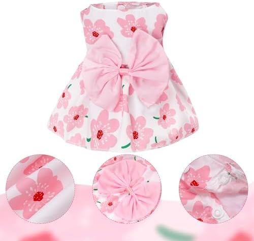 choyaxo Floral Dog Dress Cute Dog Skirt Pet Dress Summer Pet Clothes for Puppy Small Cats