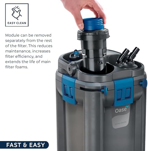 OASE BioMaster External Filter for Aquariums Up to 160 Gallons, Multi-Stage Filtration, Easy Maintenance Prefilter, Quiet Canister Filter, German Engineering