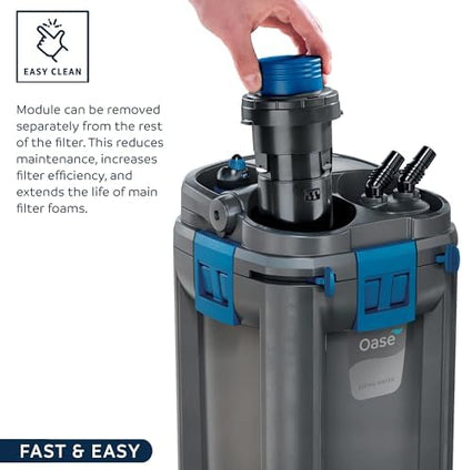 OASE BioMaster External Filter for Aquariums Up to 160 Gallons, Multi-Stage Filtration, Easy Maintenance Prefilter, Quiet Canister Filter, German Engineering