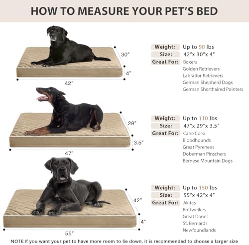 WNPETHOME Orthopedic Waterproof Extra Large Senior Dogs Bed for Comfy Sleep