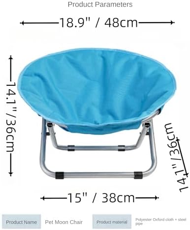 Cozy Cot Elevated Pet Moon Chair Bed for Small Dogs and Cats - Portable Foldable Adjustable Round, Water Resistant, Machine Washable (Black)