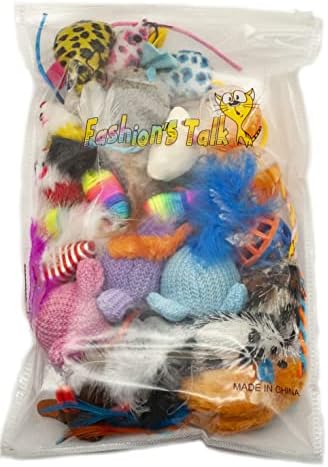 Fashion's Talk Mouse Cat Toys Mixed Bag 27 Assorted Mice Toy for Cats Kitten Catnip,Feather,Furry,Rattle,Plush,Interactive Kitty Toys