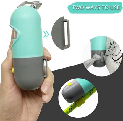YUCHIYA Dog Poop Bag Holder Dispenser with LED Flashlight(Crystal Blue)