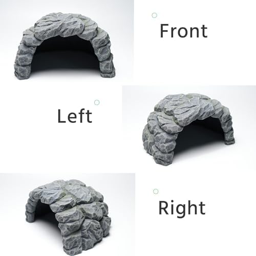 Resin Reptile Hideout Cave,Natural Habitat Decor for Bearded Dragon, Leopard Gecko, Lizards & Turtles,Terrarium Tank Accessories,A - Large
