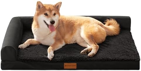 Patas Lague Orthopedic Medium Dog Bed Washable Pet Sofa Bed 30''X20''Black