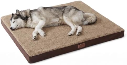 Bedsure XXL Dog Bed, Giant Pet Bed with Washable Cover, 53x36 Inch Brown