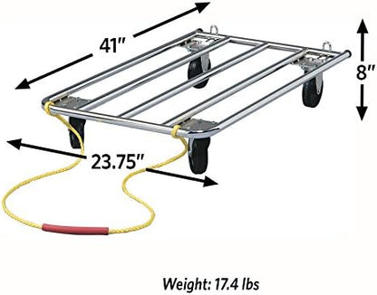 MidWest Homes for Pets Universal Dog Crate Dolly, Heavy-Duty Stainless Steel, Easy-Roll Wheels, Designed for Crates, Carriers, and Pet Equipment