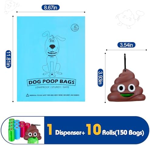 Letalong Dog Poop Bag With Holder, 150 Counts Scented Doggie Waste Bags With 1 Dispenser, Pet Poop Bags Rolls For Doggy