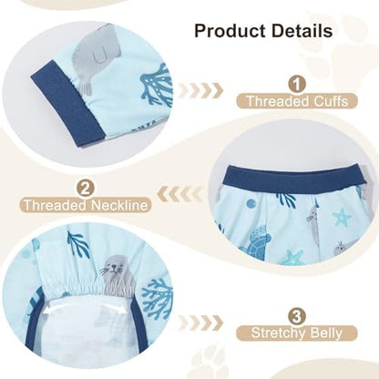 Bienbee Dog Pajamas, 4 Pack Adjustable Onesies for Small to Large Dogs XS