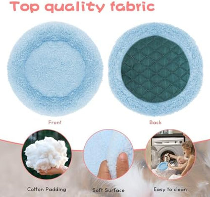 BWOGUE Hamster Bed, Round Velvet Sleep Pad for Guinea Pigs and Rats, 8.7 in