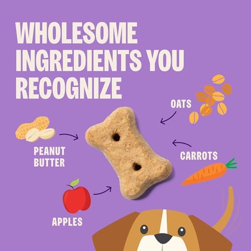 Wellness Old Mother Hubbard Classic P-Nuttier Dog Biscuits, Natural Training Treats, Peanut Butter Flavor, Large Size, 3.3 lb Bag