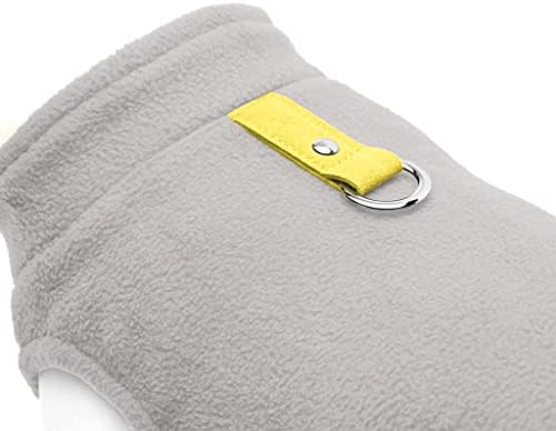 Gooby Fleece Vest Dog Sweater, Gray/Yellow, X-Large