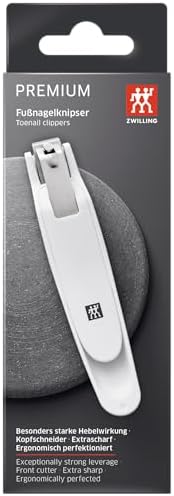 ZWILLING Beauty Toenail Clipper (with Nail Catcher, Extra Large, Sharp Straight Edge, for Left and Right handers), Premium, White, 5.5-inch