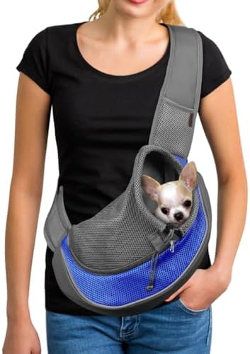 YUDODO Pet Sling Carrier for 10-15 lbs Small Dogs Puppy Crossbody Carrier