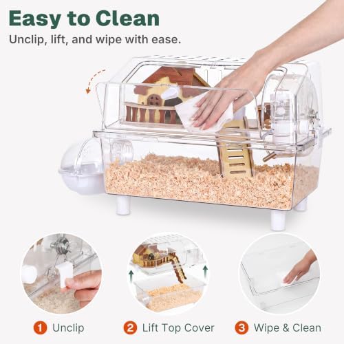 8-in-1 Hamster Cage Kit, 16 x 11 x 11.8 in, for Dwarf Hamsters and Gerbils