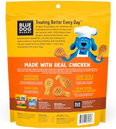 Blue Dog Bakery, More Crunch Chicken Biscuit, Medium Dog Treats 14oz 1pk
