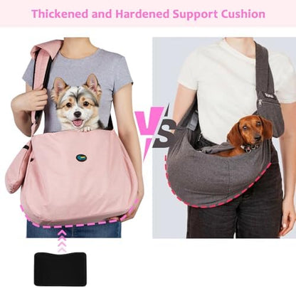 Ownpets XL Dog Sling 15-25lbs, Hands-Free Carrier with Bottom Support Pad