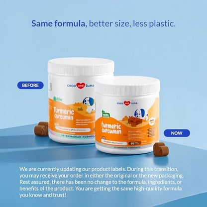 Turmeric for Dogs 90 Soft Chews - Joint, Anti-Inflammatory & Collagen