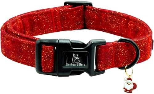 Lionheart glory Christmas Dog Collar, Red Dogs Collar Adjustable Soft Comfortable Collars for Large Dogs Girl or Boy Pet Gift Fall Cute Collar