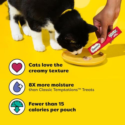 Temptations Creamy Puree Lickable Cat Treats, Beef Liver, 4 Count, 11 Pack