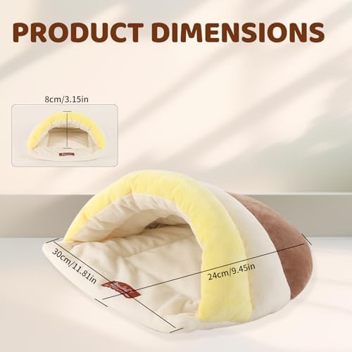 Hamster Hideout & Guinea Pig Bed, Semi-enclosed Hamster Hideout Small Animal Sleeping Cave Machine Washable Guinea Pig Hideouts for Chinchilla, Hedgehog, Rat, Sugar Glider,Flower-branch mouse (Pink)