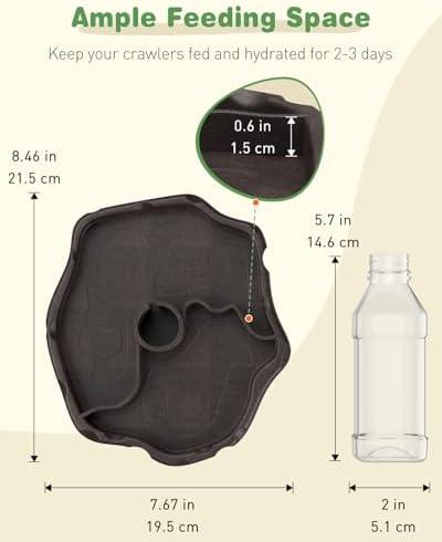 Pawfly Automatic Reptile Water Feeder, Tortoise Water Bottle, Turtle Food and Water Bowl, Water Dispenser for Snake Bearded Dragon Lizard and Chameleon