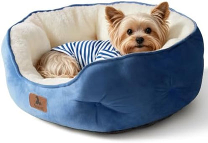 Asvin Medium Dog Bed for Medium Dogs, Cat Beds for Indoor Cats, Pet Bed for Puppy and Kitty, Extra Soft & Machine Washable with Anti-Slip & Water-Resistant Oxford Bottom, Light Blue, 25 inches