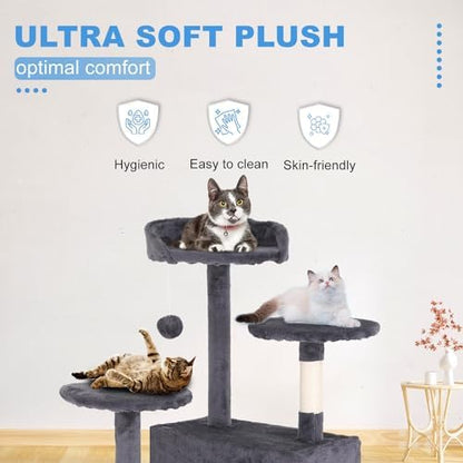 FDW | 54" Cat Tree Tower | Ashy | Multi-Level Indoor Activity Center