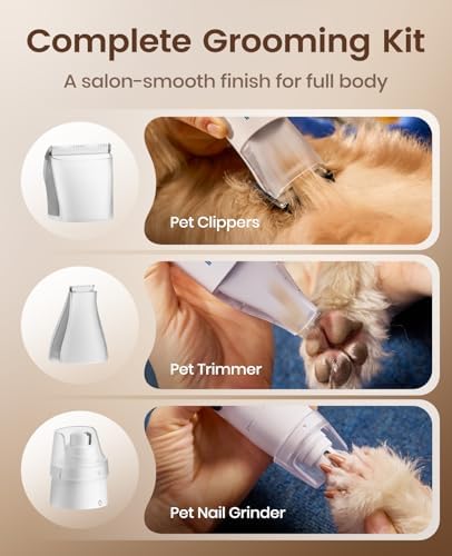 oneisall Dog Grooming Vacuum Kit, 15000Pa, 6 Grooming Tools