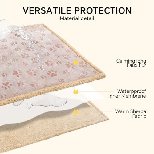 Luciphia Waterproof Dog Blanket Reversible Sherpa Fleece for Small Dogs Cat