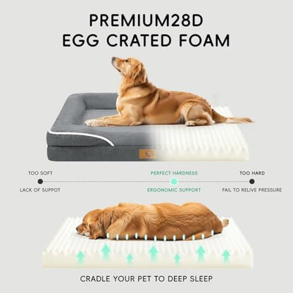 Homemate Dog Bed Extra Large Size Dog: 48"x35" Orthopedic Pet Bed with Toy