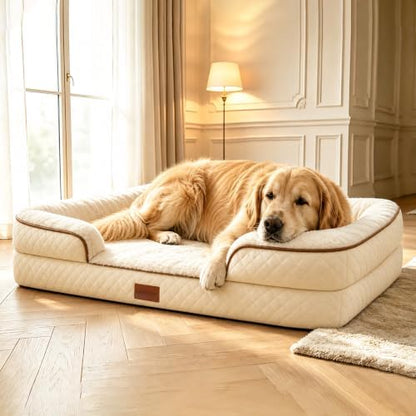 Orthopedic Memory Foam Dog Bed with Reusable Potty Pad