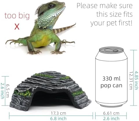 Small Turtle Basking Platform Climbing Ramp Shale Scape Step Ledge, Reptile Cave Hideout Aquarium Tank Accessories Decorations, Great for Reptiles, Amphibians, Leopard Gecko, Frogs