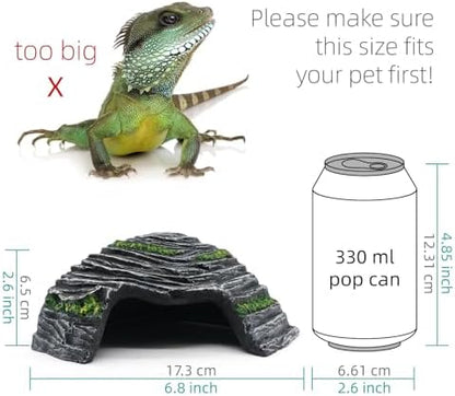 Small Turtle Basking Platform Climbing Ramp Shale Scape Step Ledge, Reptile Cave Hideout Aquarium Tank Accessories Decorations, Great for Reptiles, Amphibians, Leopard Gecko, Frogs
