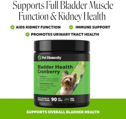 Pet Honesty Vet Recommended Cranberry Supplement for Dogs, 90 Ct, Bacon