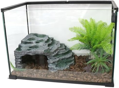 Large Reptile Hide Shale Scape Step Ledge, Reptile Cave Hideout, Bearded Dragons Accessories, Basking Rocks for Bearded Dragons (Large-B-11.8 * 9.8 * 5.3)