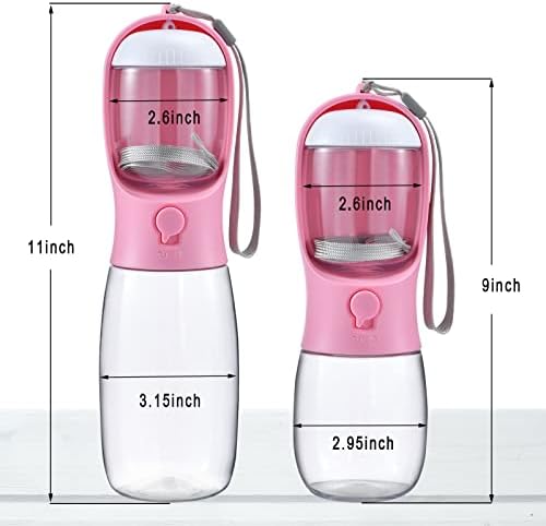 Cibaabo Dog Water Bottle Portable with Food Container & Filter for Travel