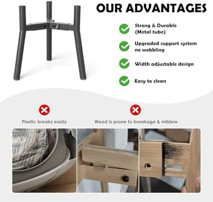 SHAINFUN 2Pack Raised Dog Bowl Stand for Large Dogs, Adjustable Width 7 to 10.6", Elevated Tall Food Water Stand (Bowl Not Included)