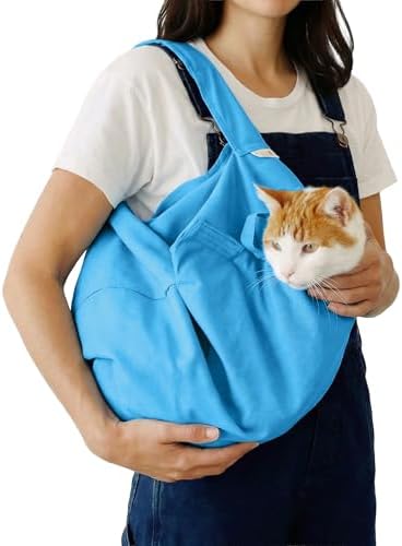 Cat-in-the-Bag Cozy Comfort Carrier - Extra Large Light Blue Cat Carrier Soft and Pet Carrier Administration, Grooming, Vet Visits, Dental Care, and Nail Trimming