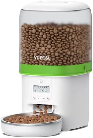 Automatic Cat Feeder - 4L Timed Auto Pet Feeder for Cat and Dog with Dry Food Dispenser, 180-day Battery Life, 1-6 Meals Per Day, 1-16 Portion, Desiccant Bag Keeps Food Fresh