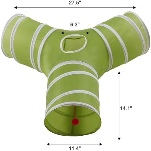 Cat Tunnels for Indoor Cats 3 Way Play Toy Kitty Tunnel Peek Hole Toy with Ball for Cat Tube Fun for Rabbits Kittens and Dogs