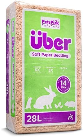 PETSPICK Uber Soft Paper Pet Bedding for Small Animals, Natural, 28L