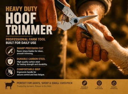 Goat Hoof Trimmers and Farrier Shears – Versatile Hoof, Wire, and Pipe Cutting Tool for Livestock– Silver (1pack)