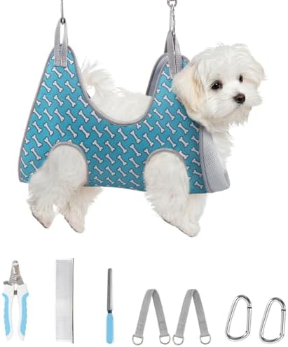 Supet Dog Grooming Hammock for Nail Trimming, Pet Grooming Hanging Harness